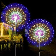 Detailed information about the product 200LED 8 Modes Solar Firework Lights Plug In Ground Starburst COLORFUL