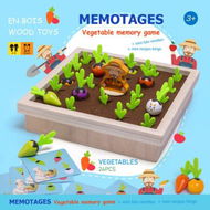 Detailed information about the product 2022 Newest Kids Wooden Memory Board Game Sorting Puzzle Carrots Harvest Developmental Toy