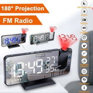 Detailed information about the product 2022 Newest LED Digital Projection Alarm Clock Table Electronic Alarm Clock With Projection FM Radio Time Projector Bedroom Bedside Clock
