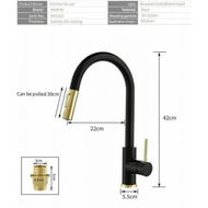 Detailed information about the product 2023 Brushed Gold Spout Matte Black pull out with spray function kitchen mixer tap faucet