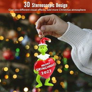 Detailed information about the product 2023 Christmas Grinch Ornaments, 3D Christmas Hanging Ornament, Funny Christmas Tree Decorations (Green)