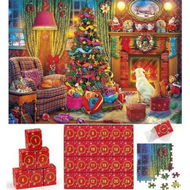 Detailed information about the product 2023 Christmas Jigsaw Puzzles- Christmas by the Fireplace Holiday Puzzles for Adults Kids, 24 Parts 1008 Pieces Jigsaw Puzzles Gift for Countdown to Christmas