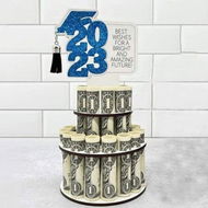 Detailed information about the product 2023 Graduation Gift Money Holder Double-Layer Graduation Money Cake (Blue)