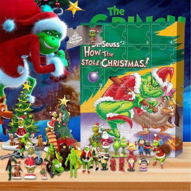 2023 Grinchs Toys Cute Figures Doll Advent Calendar Advent Calendar,24 Days of Christmas ,24PCS Cute Cartoon Elf Figures Doll Vacation Gifts