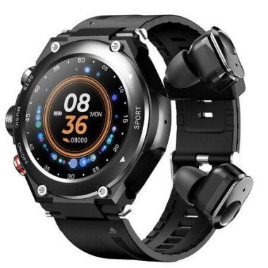 2023 Newest Smartwatch Bracelet 2-in-1 TWS Wireless Earbuds 1.28-Inch Heart Rate Blood Pressure Sports Waterproof Smartwatch Color: Black