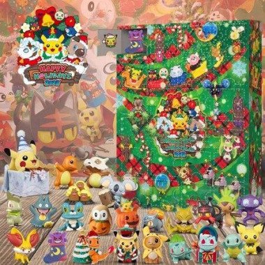 2023 Pokemon Christmas Advent Calendar Figures with Gift Box, Original Pikachu Anime Figure, Toy for Boys and Girls, Kids Toys