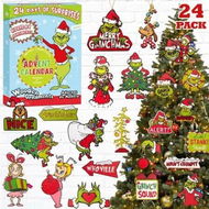 Detailed information about the product 2024 Grinch Advent Calendar Acrylic Christmas Tree Ornaments Countdown Gifts For Christmas Decorations