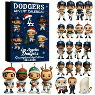 Detailed information about the product 2025 Advent Calendar MLB Dodgers World Series Champions Blind Box 24 Days 2D Flat Acrylic Ornament Collectible Christmas Birthday Kids Gift ver.B