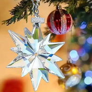 Detailed information about the product 2025 Annual Christmas Ornaments Crystal Snowflake Star,Sparkly Crystal Ornament for Christmas Tree,Beautiful Ornaments for Women Girls