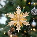 2025 Annual Edition Snowflake Clear Crystal Christmas Ornament, Large Snowflake Ornaments Display Winter Home Decor Christmas Decor Gift, Champagne. Available at Crazy Sales for $17.95