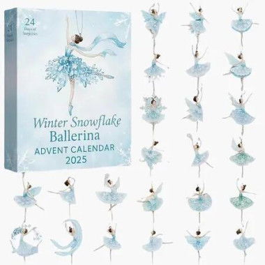 2025 Christmas Ballerina Advent Calendar 24 Days Delightful Dancers 2D Ornament For Holiday Countdown,Perfect Gift for Families and Dance Enthusiasts