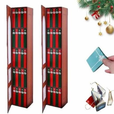 2025 Mini Book Ornament Advent,Book Lovers Gifts Calendar,Books Lovers Gifts Advent Calendar with 24 Book Gift,Christmas Books Countdown Calendar (2pcs)