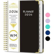 Detailed information about the product 2026 Weekly and Monthly Planner, Jan-Dec Spiral-Bound with Tabs Inner Pocket, 21x 15CM Year Planner Calendar Planner (Black)