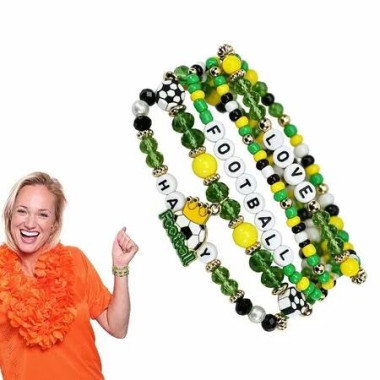 2026 World Cup Soccer Bracelet Set,Elastic Beaded Fan Jewelry Charms Game Day Football Match Keepsake Gift For Men Women Youth