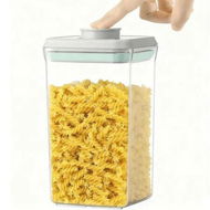 Detailed information about the product 2050ML Rectangle Airtight Food Storage Container with Pop Lid, Rice Flour Pasta & Snack Container, Stackable & Durable Kitchen Pantry Organizer