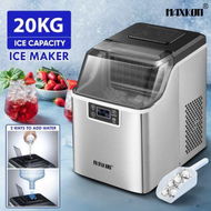 Detailed information about the product 20kg Ice Maker Machine Clear Cube Making Countertop Home Commercial 2 Water Filling Methods Stainless Steel Maxkon