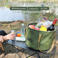 Detailed information about the product 20L Portable Folding Multifunctional Collapsible Water Bucket For Outdoor Camping Hiking Car Washing Color Army Green