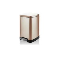 Detailed information about the product 20L Rubbish Bin Champagne Gold Coloured Tungsten Steel Pedal Flip Top Kitchen Bathroom Office Garbage Bin