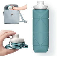 Detailed information about the product 20oz BPA-Free Silicone Travel Water Bottle: Foldable and Leak-Proof Green