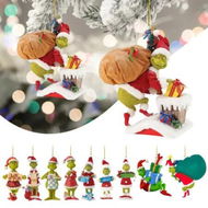 Detailed information about the product 20pcs Christmas Tree Grinch Acrylic Pendant Funny Green Accessories Christmas Pendants Hanging