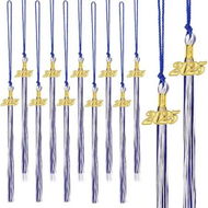 Detailed information about the product 20Pcs Graduation Tassels Academic Graduation Cap Hat Tassel with 2025 Gold Charm for 2025 Graduation Ceremonies Accessories (Blue White)