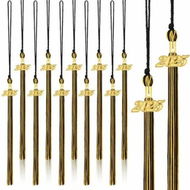 Detailed information about the product 20Pcs Graduation Tassels Academic Graduation Cap Hat Tassel with 2025 Gold Charm for 2025 Graduation Ceremonies Accessories (Gold Black)