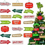 Detailed information about the product 20PCS Road Sign Christmas Tree Ornaments Ideal For Christmas Tree Decorations And Festive Events