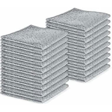20pcs Set Non-Scratch Steel Wool Dishcloth Multi-Use Kitchen Scrubbers,Durable Cleaning Pads for Wet & Dry Use