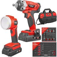Detailed information about the product 20V Cordless Combo Kit Impact Wrench Driver 7-piece Socket Adaptor 9-Piece Extension Bar Set 20V LED Light w/Tool Bag