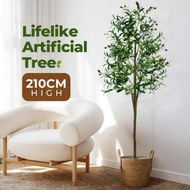 Detailed information about the product 210cm Artificial Olive Tree Green Potted House Plants Imitation Natural Tall Faux Fake Lifelike Branches Fruits Leaves Indoor Home Office Shop Decor