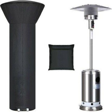210D Patio Heater Cover Stand-up Outdoor Round Heater Covers With Storage Bag Oxford Fabric Windproof & Waterproof Heater Covers With Zipper And Drawstring 87