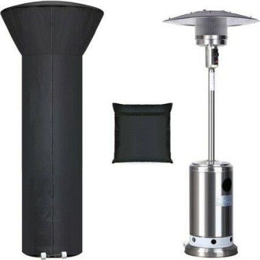 210D Patio Heater Cover Stand-up Outdoor Round Heater Covers With Storage Bag Oxford Fabric Windproof & Waterproof Heater Covers With Zipper And Drawstring 89