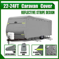 Detailed information about the product 22 to 24ft Caravan Cover UV Water Proof Heavy Duty Travel Campervan Trailer Accessories 4 Layer Polypropylene Protector with Hitch Cover Storage Bag