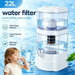 22L Benchtop Gravity Water Filter Mineral Purifier System 8-Stage Filtration Countertop Dispenser Ceramic Activated Carbon Cartridge for Home Office. Available at Crazy Sales for $69.95
