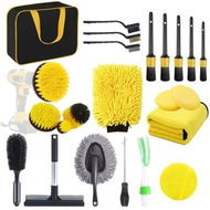 Detailed information about the product 23 Piece Car Cleaning Brush Set Tire Interior Air Outlet Brushes Electric Drill Compatible (Electric Drill Not Included)