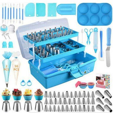 236pcs Baking Accessories With Storage Case Cupcake Cookie Frosting Fondant Bakery Set For Adults Beginners Or Professional