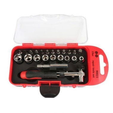 23pcs Ratchet Screwdriver Socket Bits Emergency Repair Tool