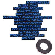 Detailed information about the product 23pcs Toolbox Drawer Tags with 1 Magnetic Tape, Self Adhesive 3D Magnetic Labels Reusable Drawer Organizer Labels for DIY Steel Tool Boxes and Drawers