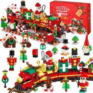 Detailed information about the product 24 Day Advent Calendar 2024 Christmas Train Building Block Set,24 in 1 Christmas Train Toy Decorations Building Kits