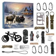 Detailed information about the product 24 Day Christmas Countdown Survival Kit with Camping Gear & Cool Gadgets for Men, Christmas Gift for Adventurers