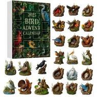 Detailed information about the product 24 Days Bird Christmas Countdown Calendar, 2D Flat Acrylic Birds Pendant Ornaments 2025 Holiday Scene Props for Festive Decoration