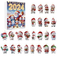 Detailed information about the product 24 Days Christmas Countdown Calendar with Snowman Hanging Ornament, Cute 2D Acrylic Figurines for Christmas Tree Decoration