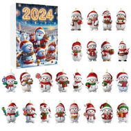 Detailed information about the product 24 Days Christmas Countdown Calendar with Snowman Hanging Ornament, Cute 2D Acrylic Figurines for Christmas Tree Decoration