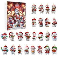 Detailed information about the product 24 Days Christmas Countdown Calendar with Snowman Hanging Ornament, Cute 2D Acrylic Figurines for Christmas Tree Decoration