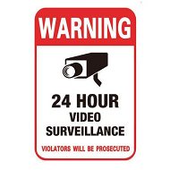 Detailed information about the product Please Correct Grammar And Spelling Without Comment Or Explanation: 24-Hour Video Surveillance Sign 15x10cm For CCTV Security Camera (10 Pcs)