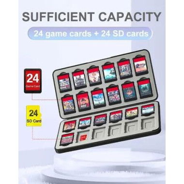 24-in-1 BlackXV Switch Game Case: Store and Organize Switch/Lite/OLED SD Cards with Style