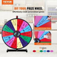 Detailed information about the product 24 inch Spinning Prize Wheel 14 Slots Tabletop Spinner Heavy Duty Roulette Wheel with a Dry Erase and 2 Markers Win Fortune Spin Games in Party Pub Trade