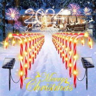 Detailed information about the product 24 Pack Waterproof Solar Christmas Candy Cane Lights,Christmas Pathway Stake Lights Outdoor with 8 Modes,Solar Pathway Makers Lights for Outdoor Yard Walkway Garden Christmas Decorations