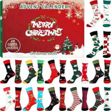 24 Pairs Christmas Long Socks Blind Box Ideal For Christmas Gifts Holiday Parties And Everyday Wear
