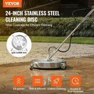 Detailed information about the product 24' Pressure Washer Surface Cleaner w/ Handles & Wheels, Stainless Steel Concrete Cleaner 4000 Max PSI , 3/8'Connector & 1/4' Adapter Power Washer Floor Attachment,For Floor Driveway, Patio